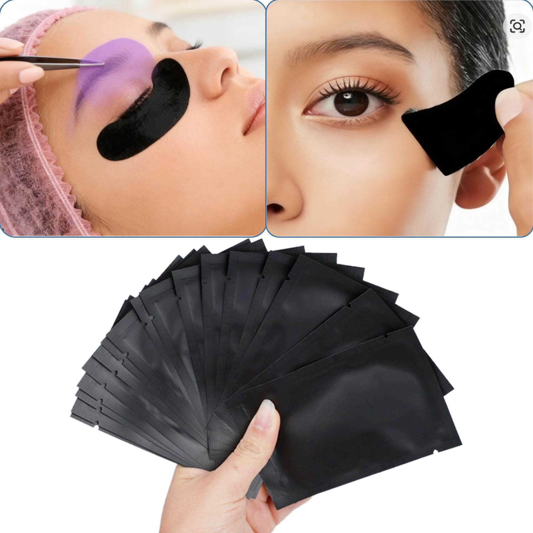 Eyelash Extension Adhesive - 25/50Pairs Padding UV Black Patches for