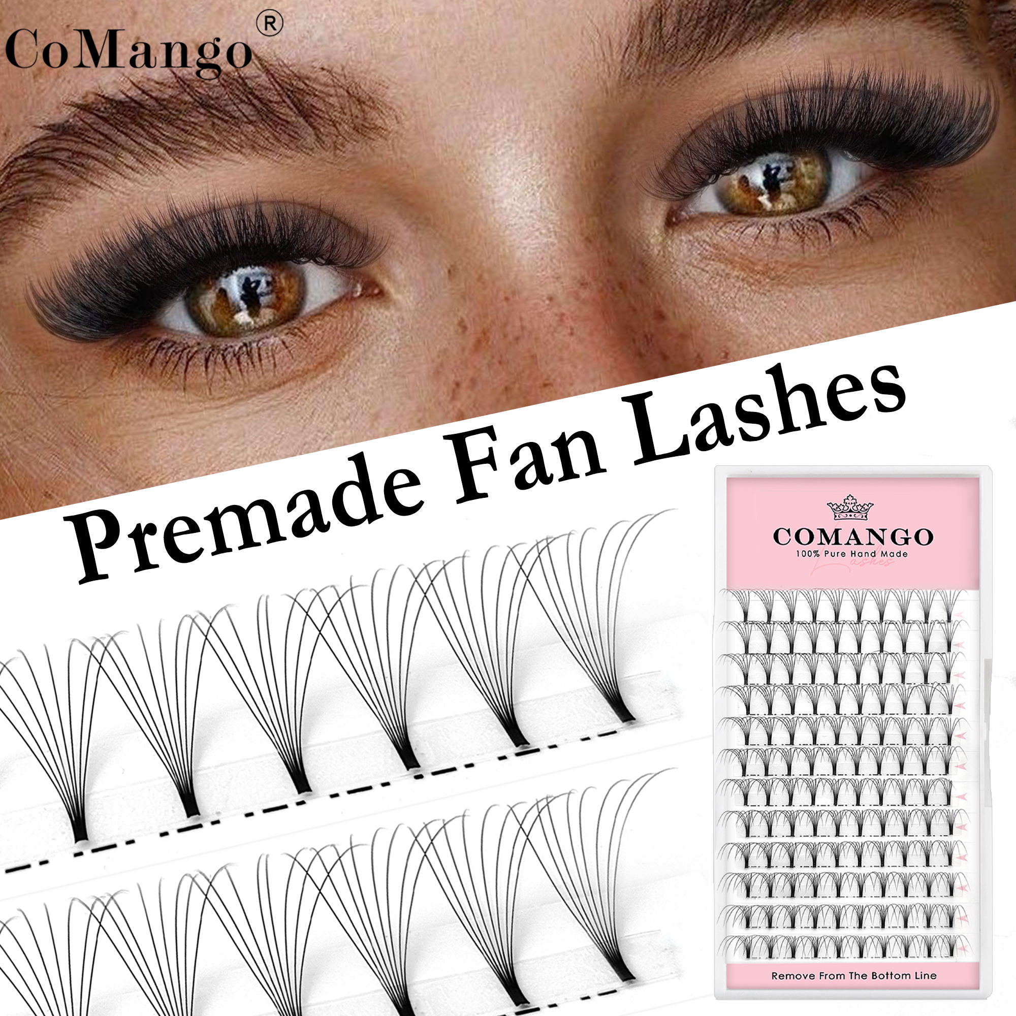 Eyelash Extension Japan - CoMango Short Stem Eyelash Extension Premade