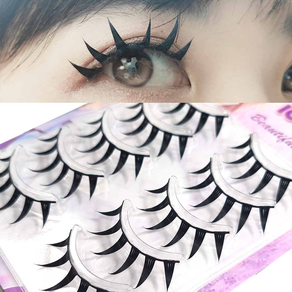 Eyelash Extension Wet Look - ICYCHEER 5Pairs Natural Long Cos False