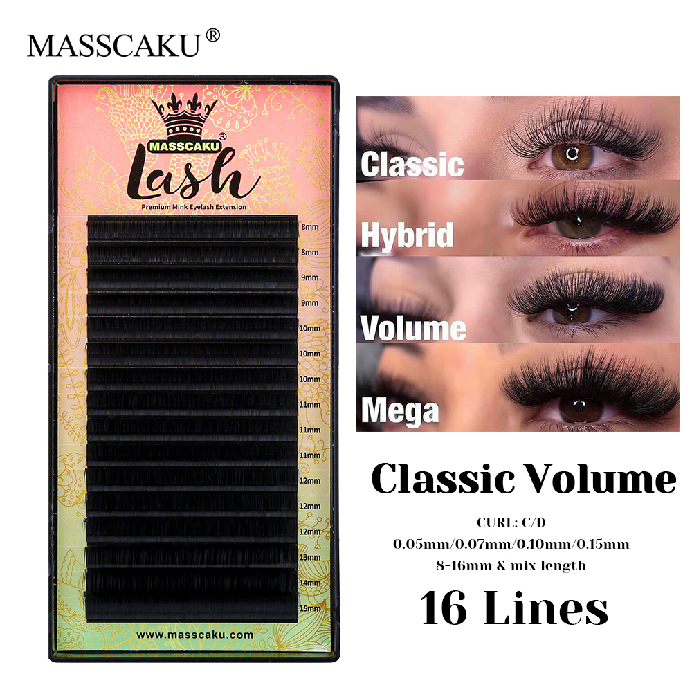 Eyelash Extension Review - 16 Lines MASSCAKU C D Curl