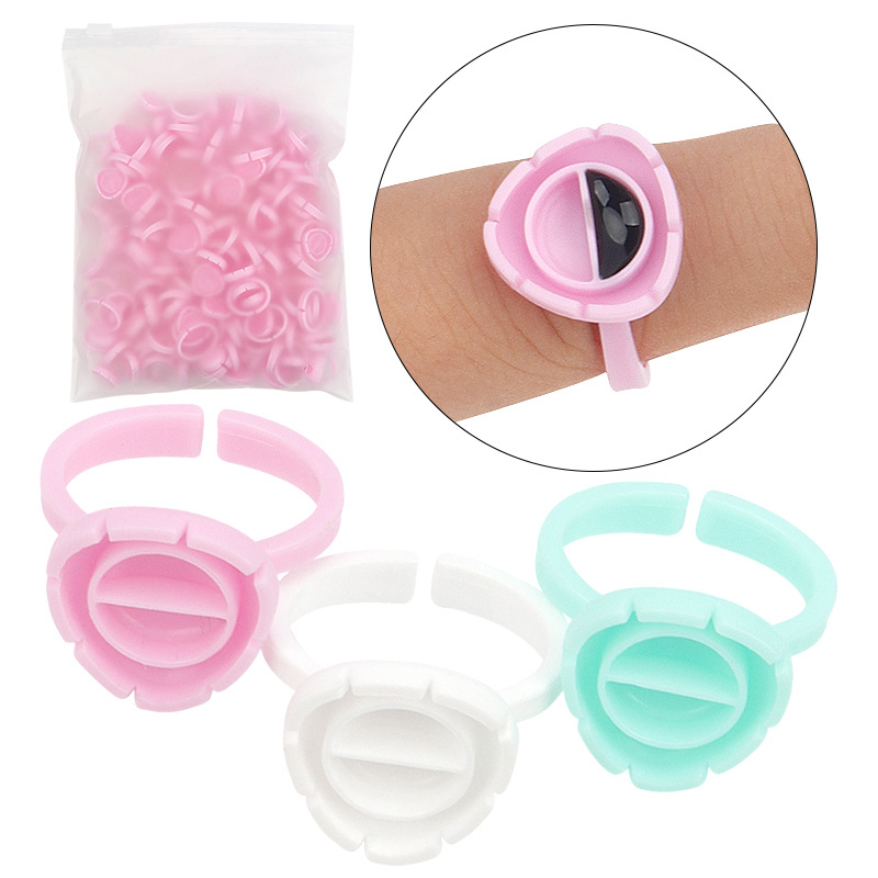 Eyelash Extension Adhesive - 100Pcs Disposable Eyelash Extension Glue Fan