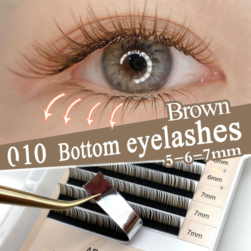 Eyelash Extension Japan - ABONNIE Brown Black Lower Lashes 5-7mm
