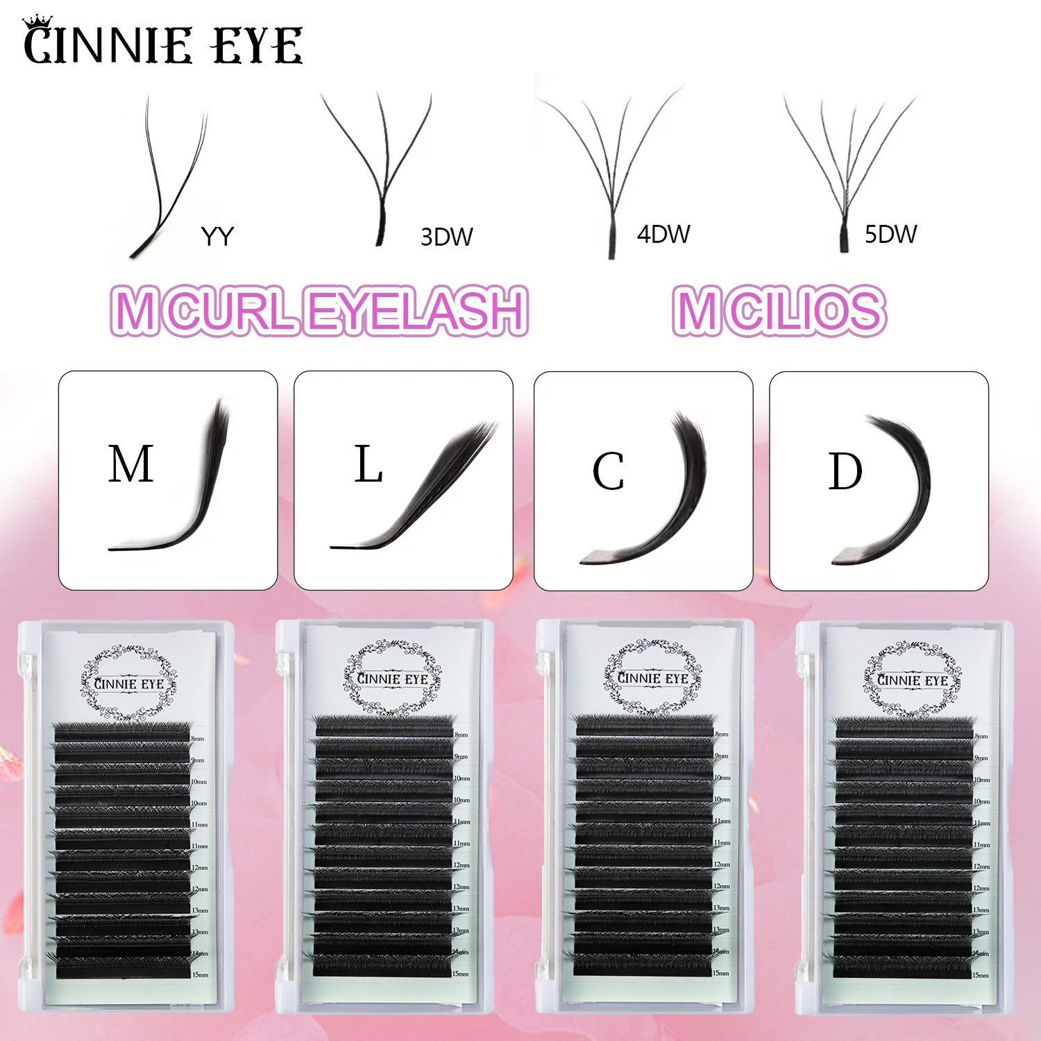 Lash Fan Volume - New 5DW M curl Eyelash Extensions