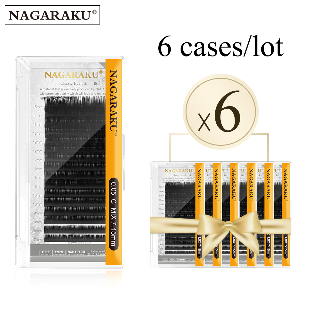 NAGARAKU 6 Cases Classic Mix E - Eyelash Extension Natural Classic recension och pris