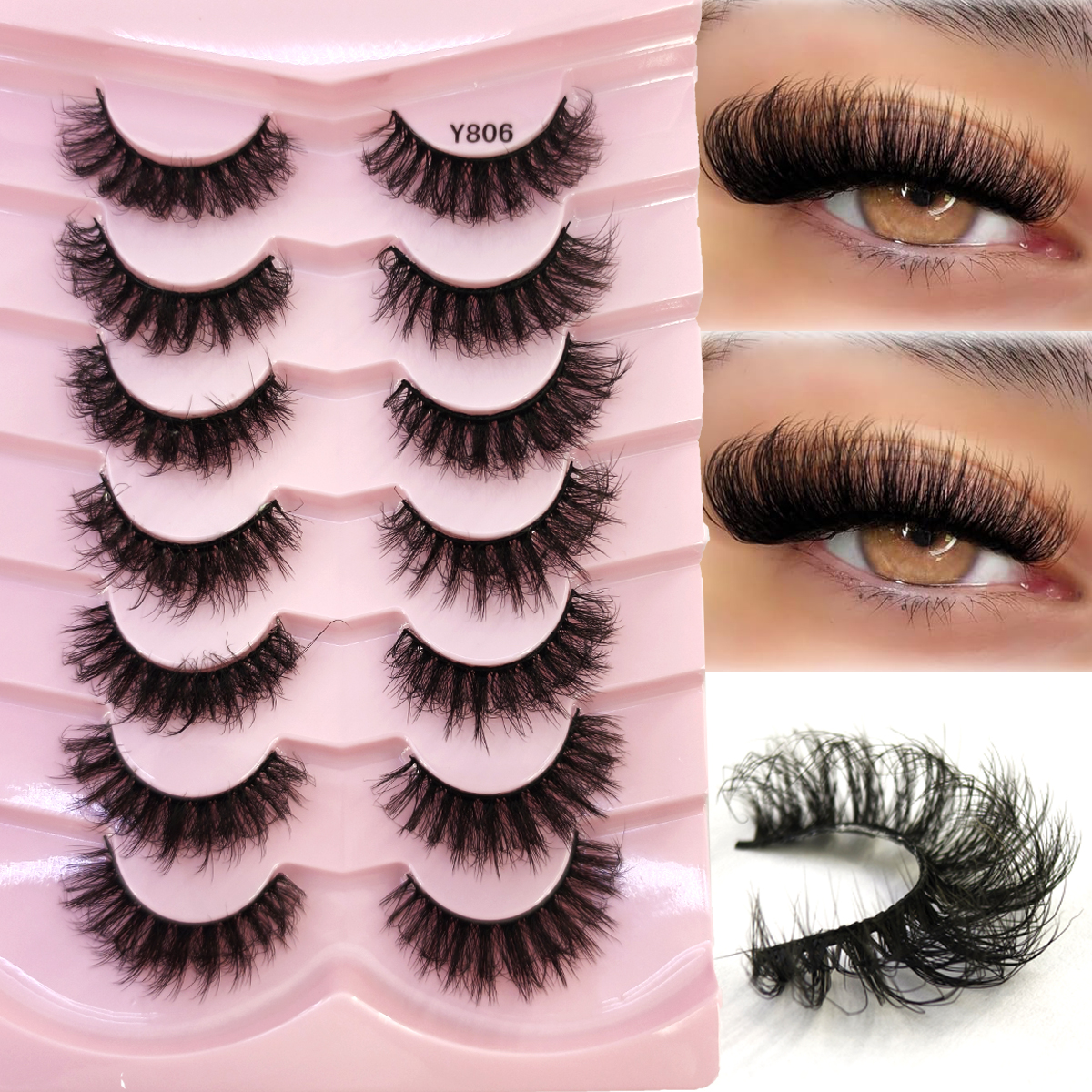 HBZGTLAD Fluffy Wispy Lashes N - Eyelash Extension Cat Eye Wispy recension och pris