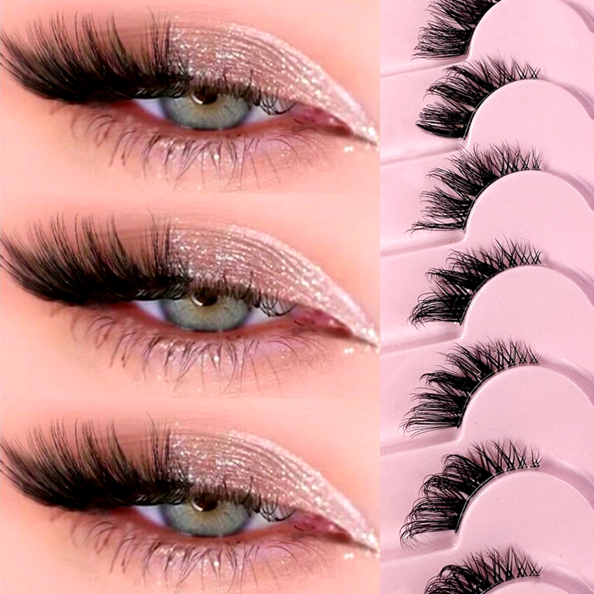 7Pairs Half Eye Lashes Natural - Eyelash Extension Cat Eye Wispy recension och pris