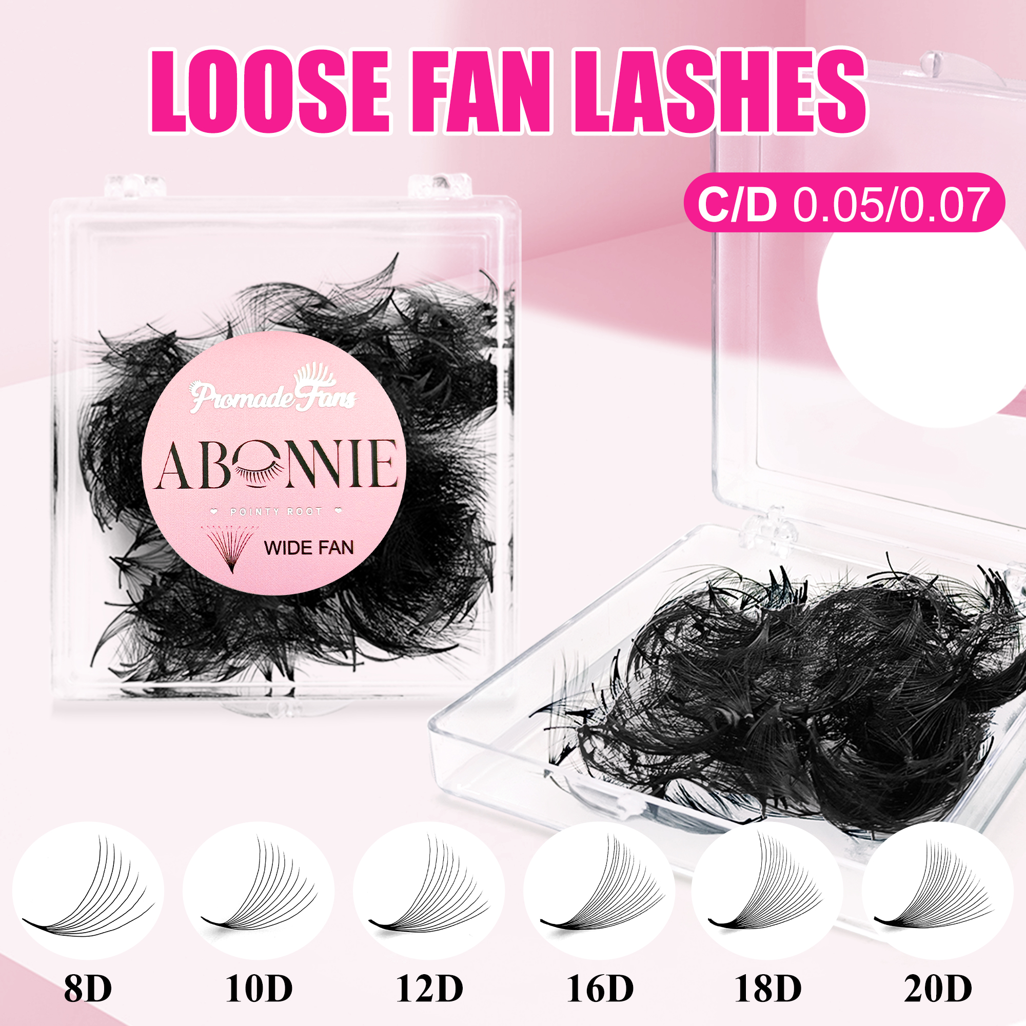 ABONNIE Loose 8-20D Pointy Bas - Lash Fan Volume recension och pris