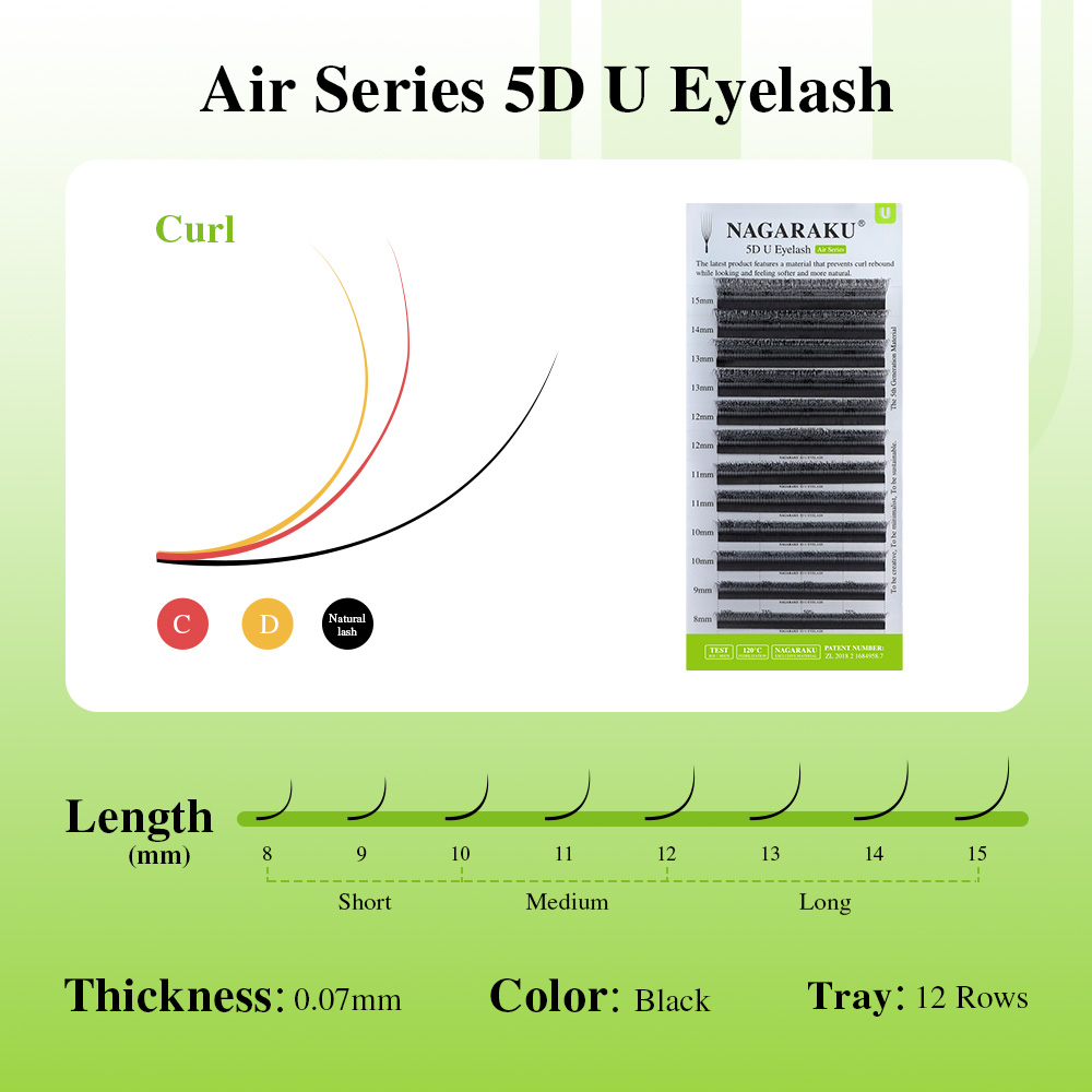 NAGARAKU U Shape 3D/4D/5D Soft - Eyelash Extension Course recension och pris