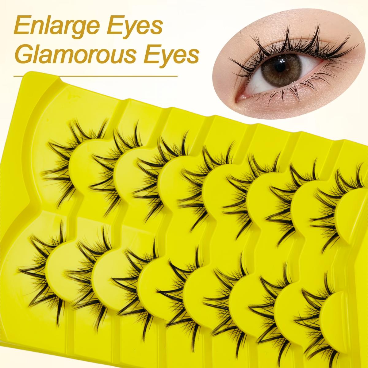 7 Pairs of False Eyelashes wit - Eyelash Extension Anime Style recension och pris