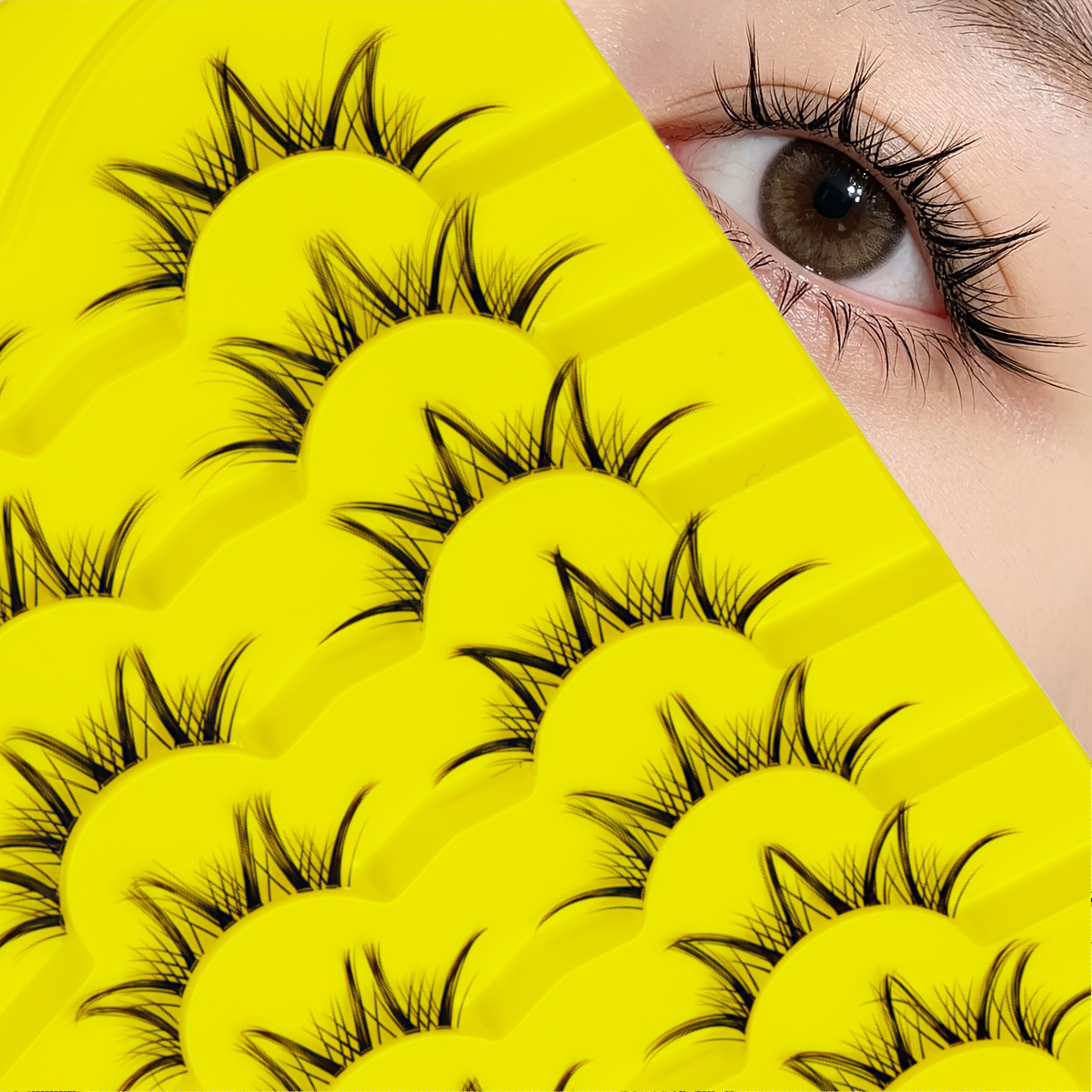 7 Pairs of False Eyelashes wit - Eyelash Extension Anime Style recension och pris