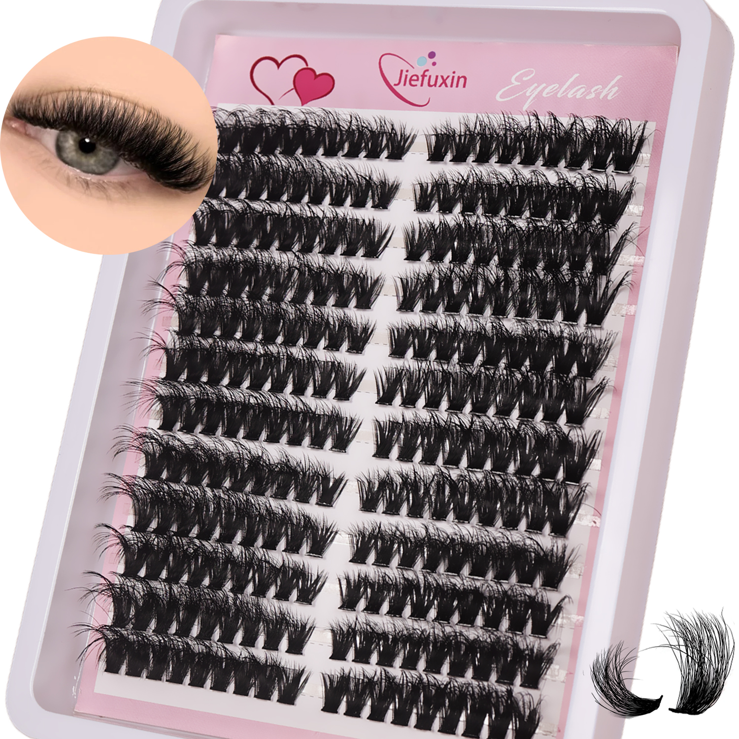 Fluffy Volume Cluster Lashes C - Eyelash Extension Cat Eye Wispy recension och pris
