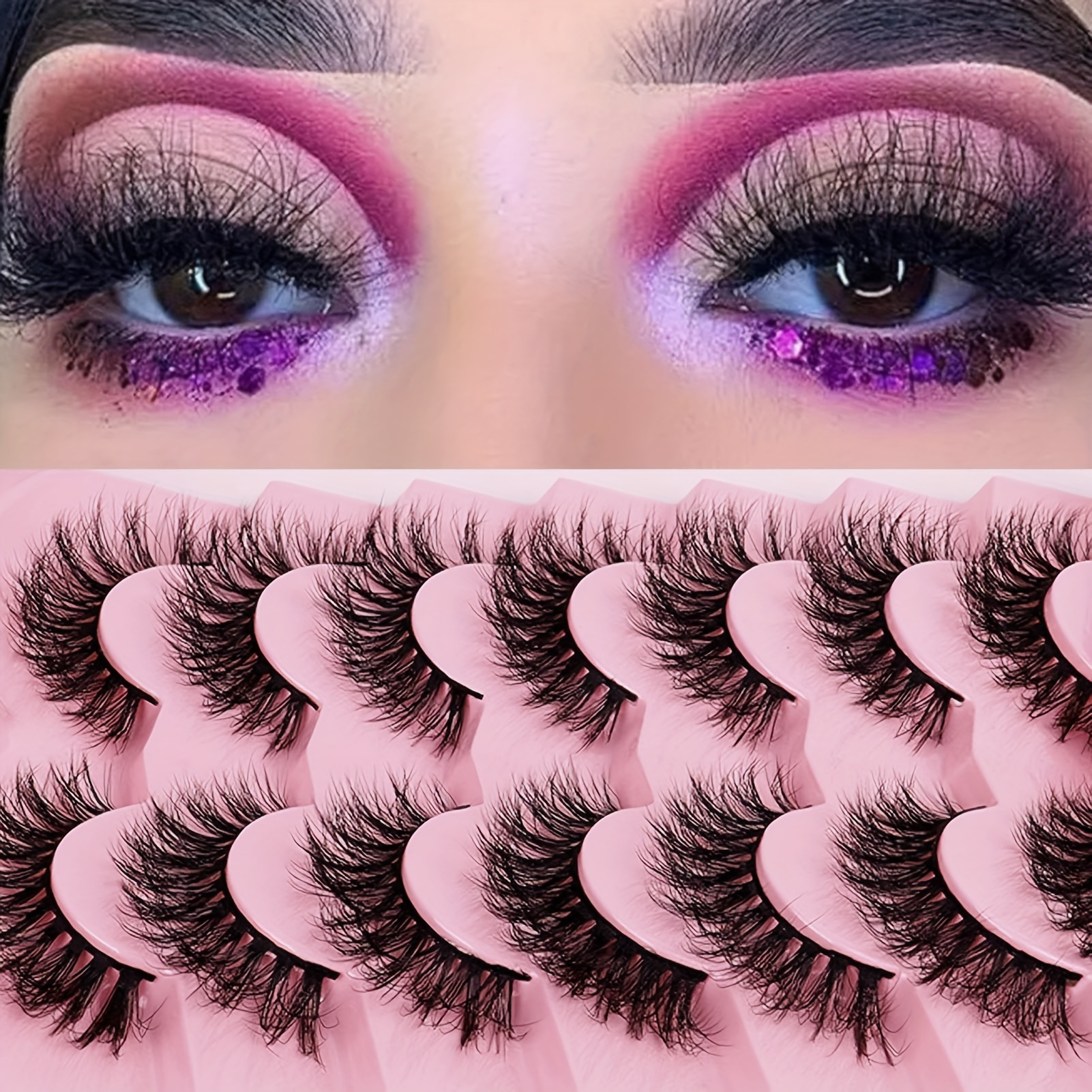 Mink Lashes Natural Look False - Eyelash Extension Cat Eye Wispy recension och pris