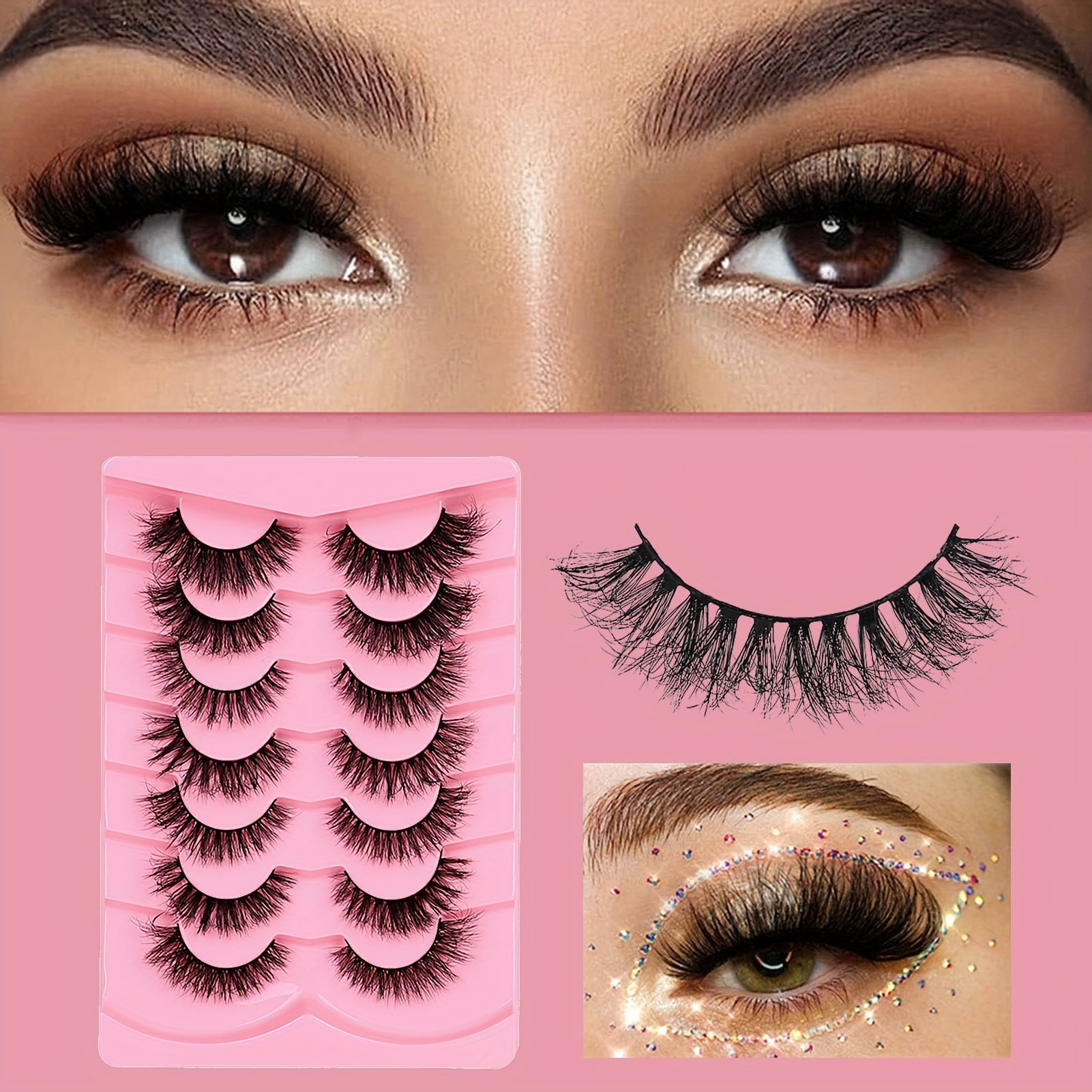 Mink Lashes Natural Look False - Eyelash Extension Cat Eye Wispy recension och pris