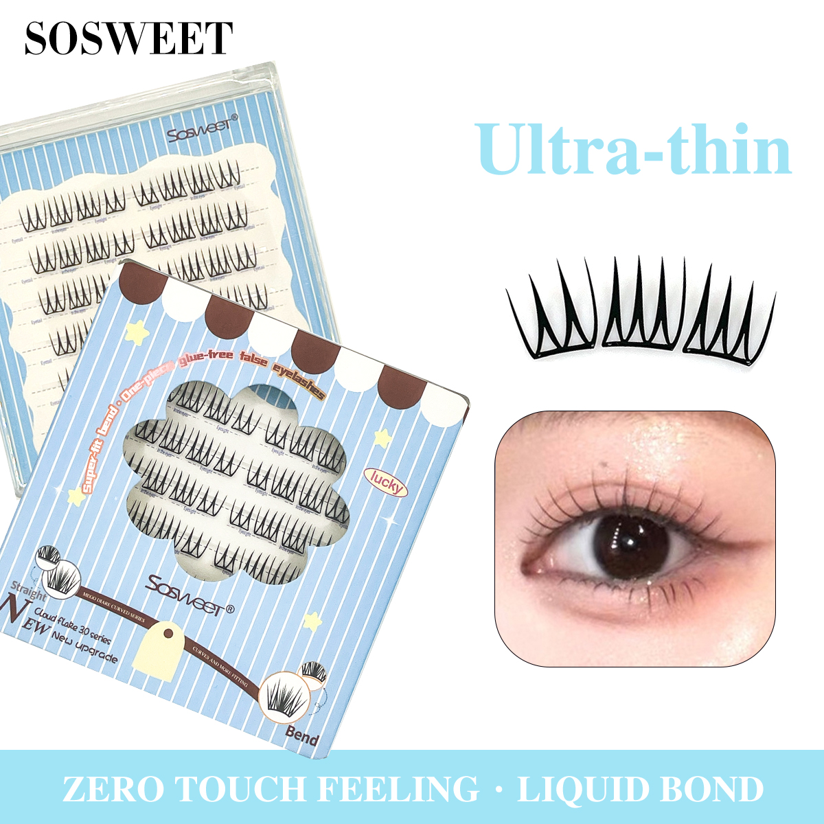 5/7/14Pairs Manga Lashes with  - Eyelash Extension Wet Look recension och pris