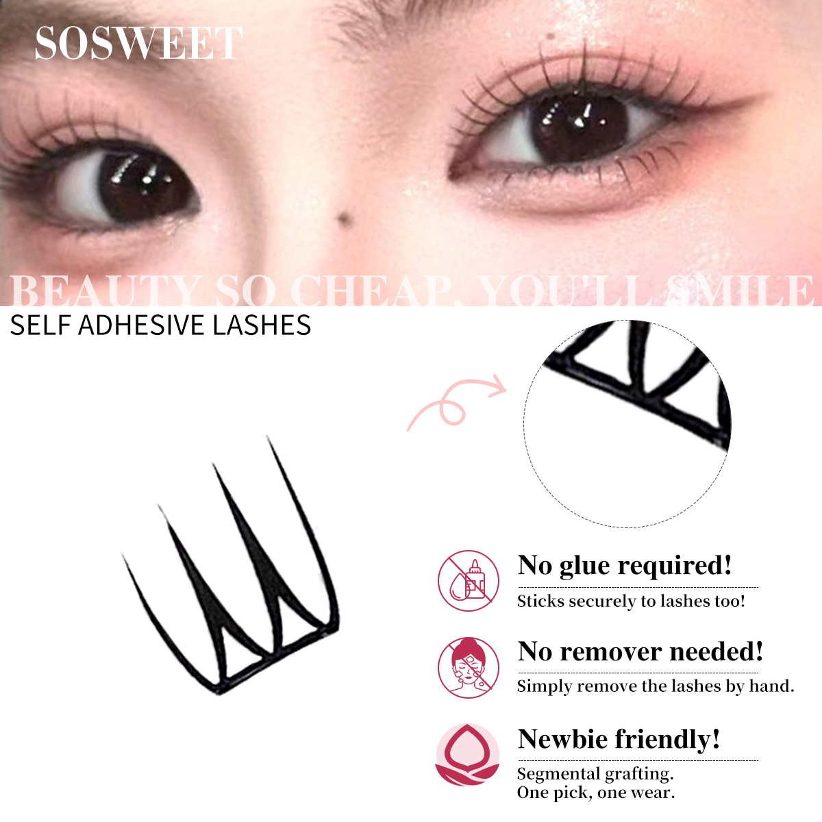5/7/14Pairs Manga Lashes with  - Eyelash Extension Wet Look recension och pris