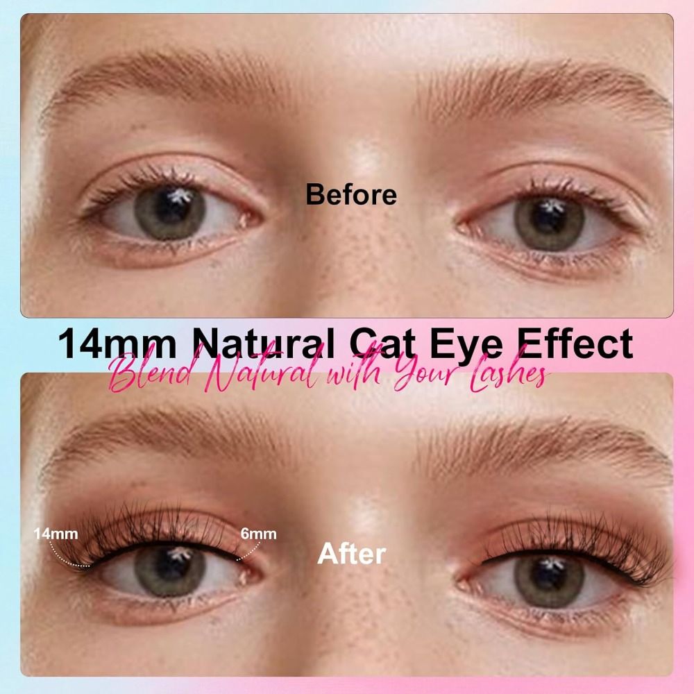 Pre Glued Self Adhesive Eyelas - Eyelash Extension Cat Eye Wispy recension och pris