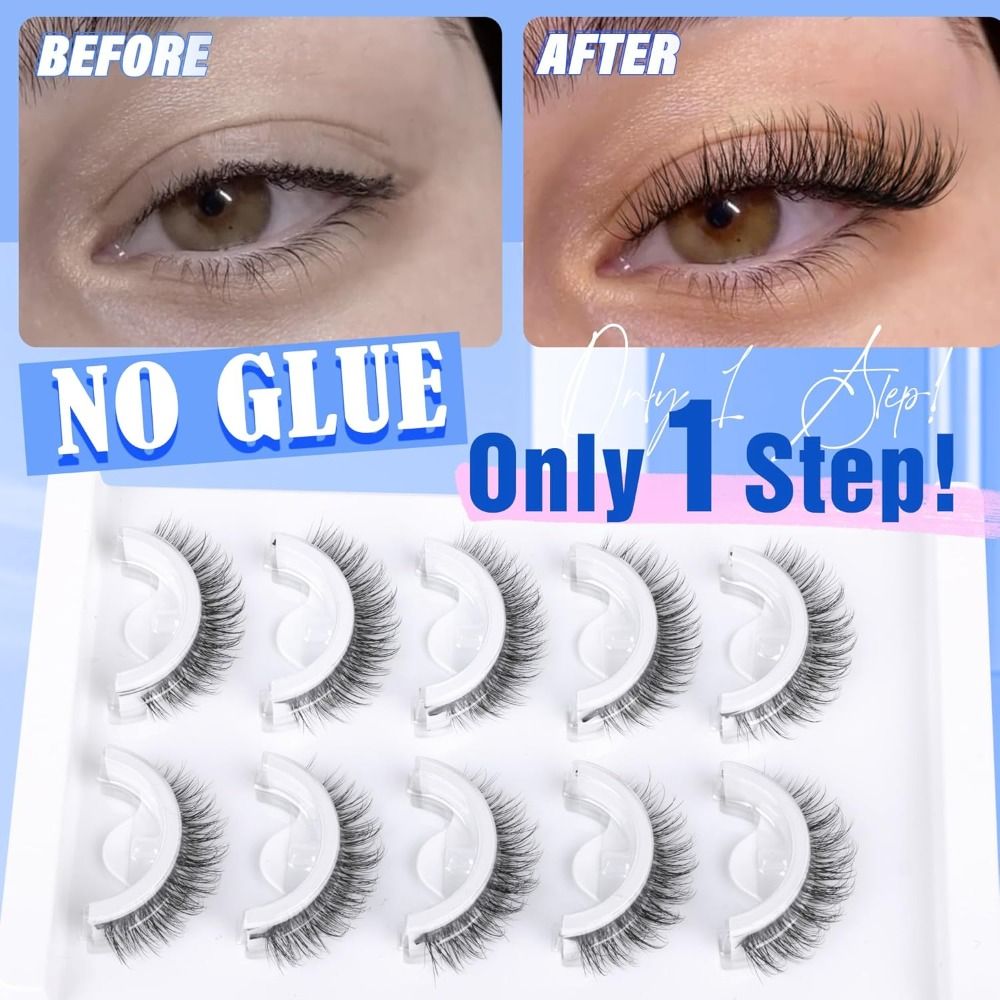Pre Glued Self Adhesive Eyelas - Eyelash Extension Cat Eye Wispy recension och pris