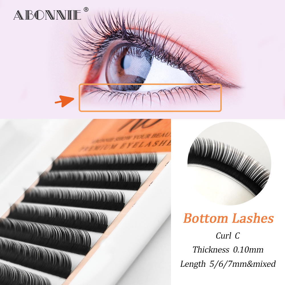 ABONNIE Brown Black Lower Lash - Eyelash Extension Japan recension och pris