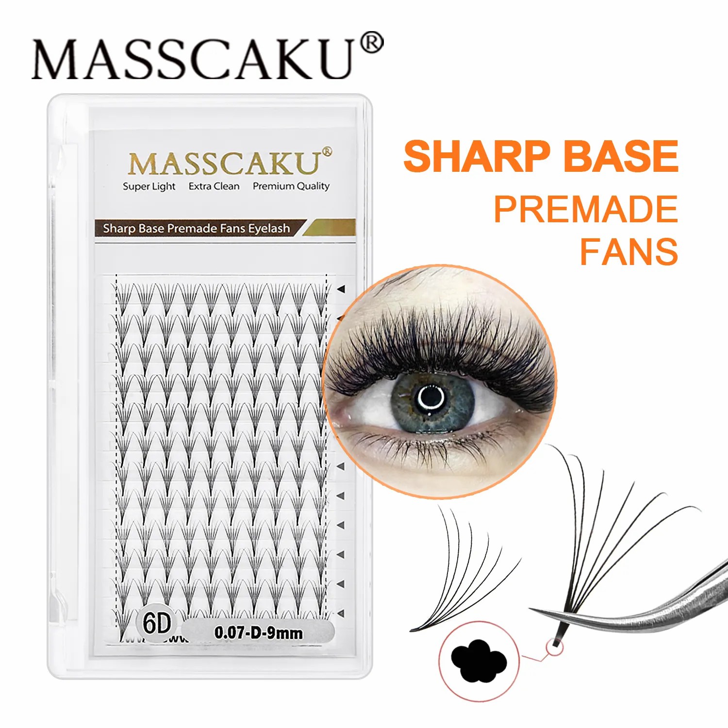 MASSCAKU Sharp Base 6D 8D 10D  - Lash Fan Volume recension och pris