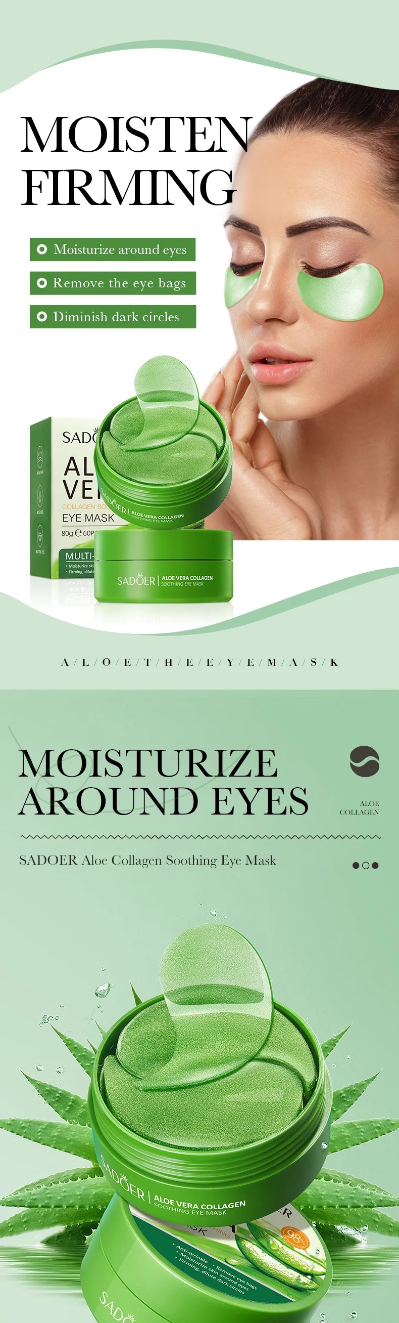 60pcs Aloe Vera Collagen Eye M - Eye Pad Collagen recension och pris