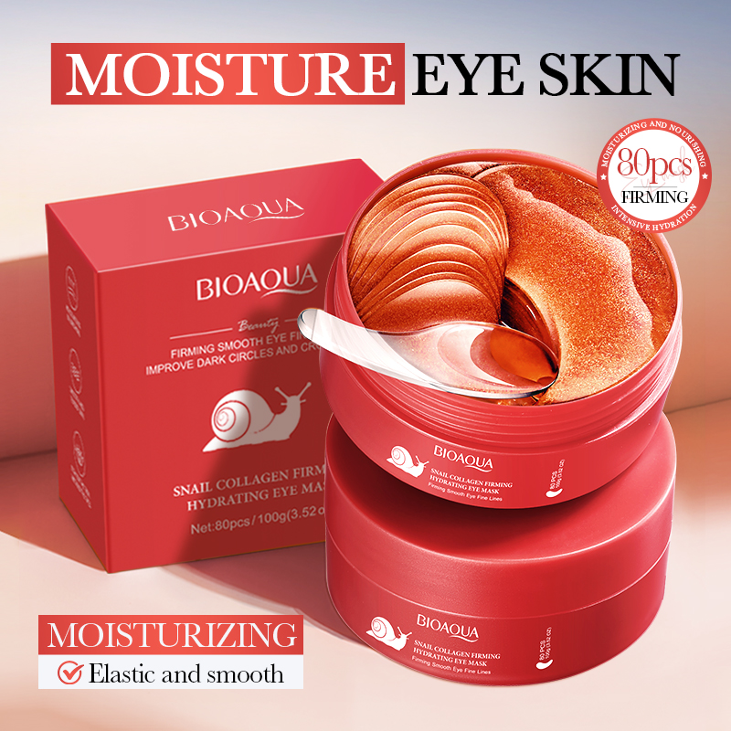 80pcs BIOAQUA Snail Crystal Co - Eye Pad Collagen recension och pris