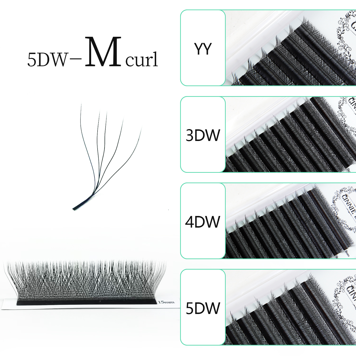 New 5DW M curl Eyelash Extensi - Lash Fan Volume recension och pris