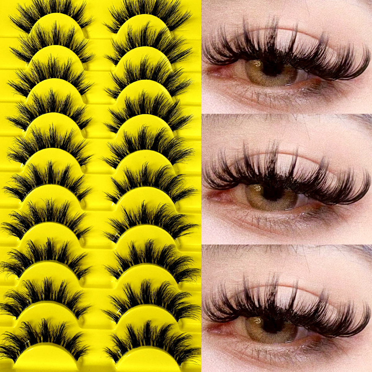 10 Pairs Cat Eye Lashes Natura - Eyelash Extension Cat Eye Wispy recension och pris